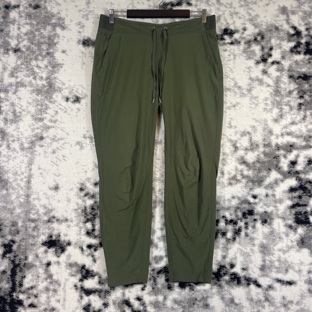 Athleta Midtown Ankle Pants Womens Size 8 Green Performance Stretch Drawstring